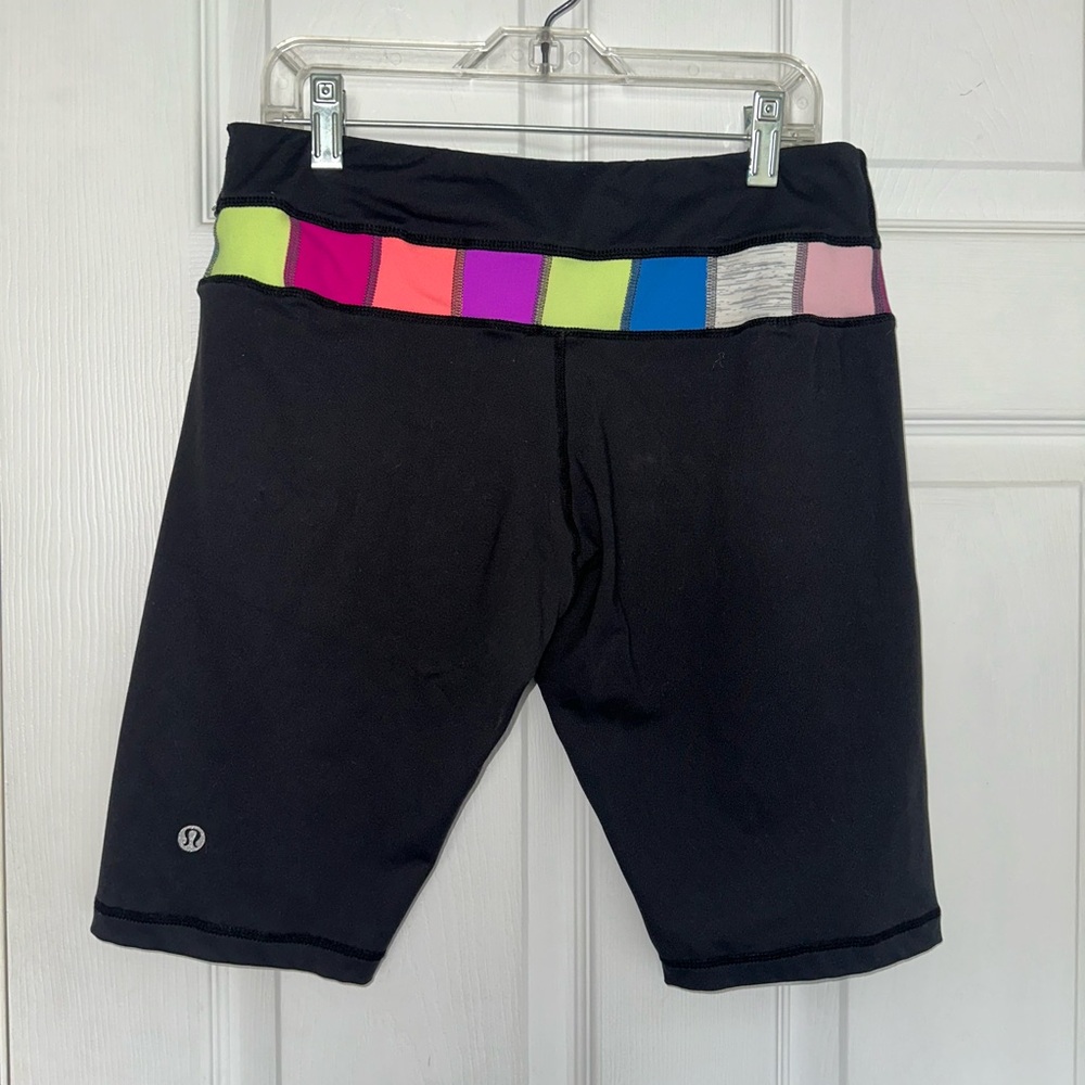 Lululemon Athletica Black Rainbow Biker Shorts